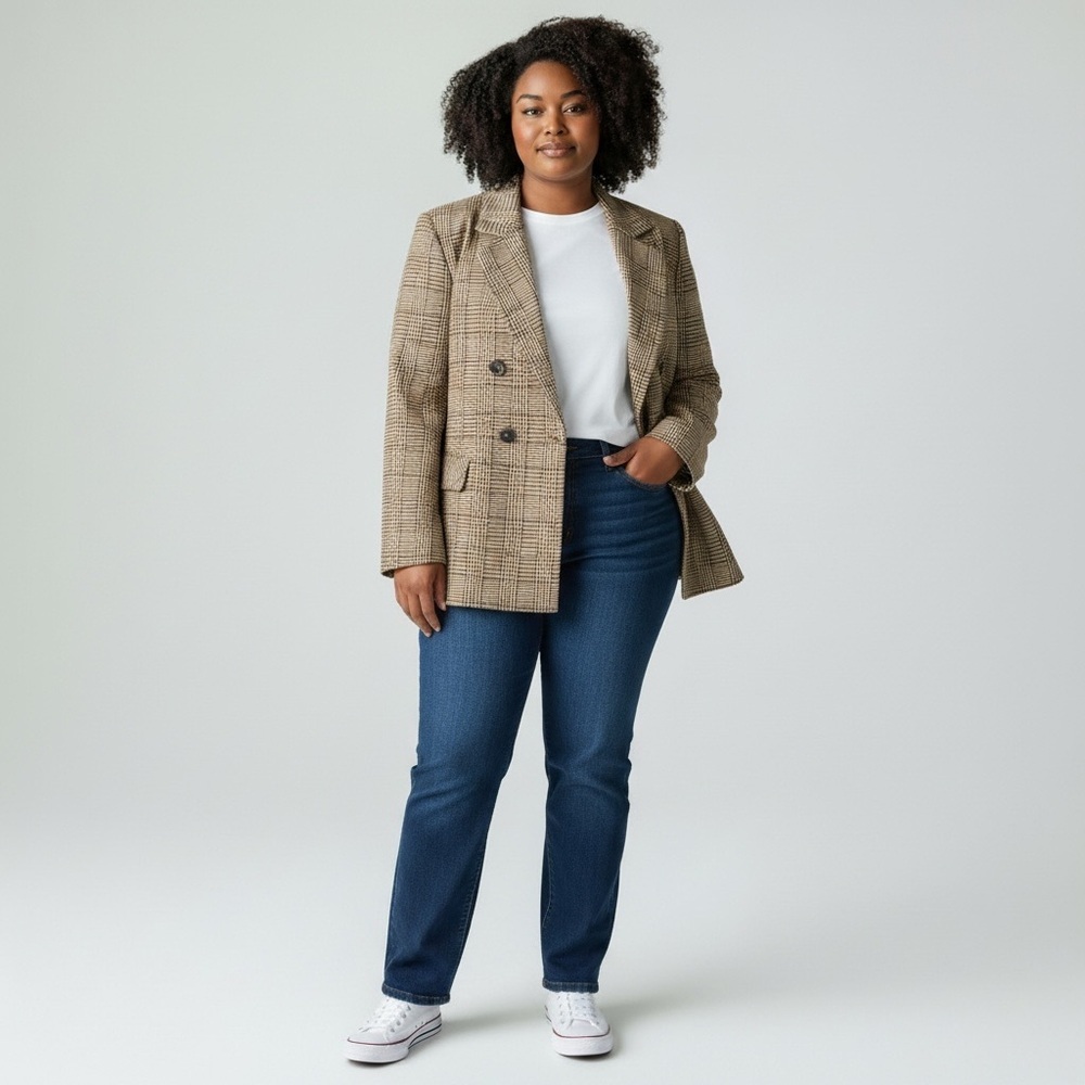 Mina Self Double Breasted Houndstooth Blazer NWT Size XL